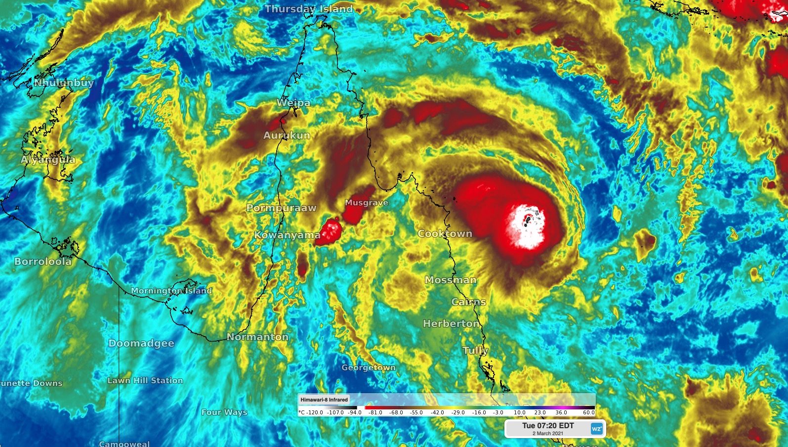 Cyclone Niran forms near Queensland