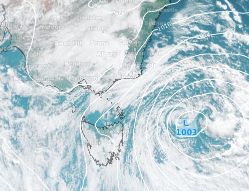 Swirling low finally easing flooding rain over Victoria and Tasmania