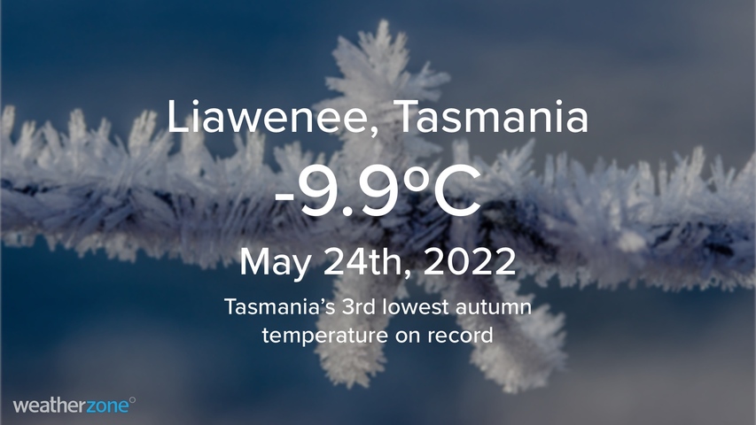 Tasmania's third lowest autumn temperature on record