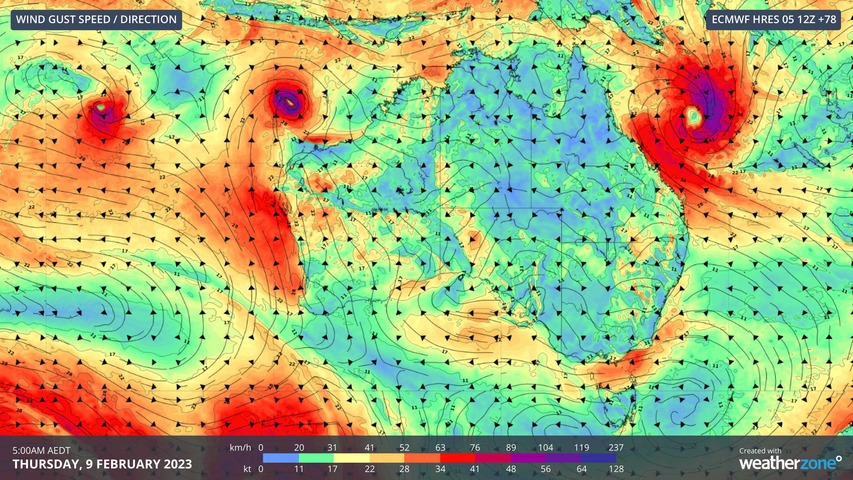 Three tropical cyclones possible in Australian region this week