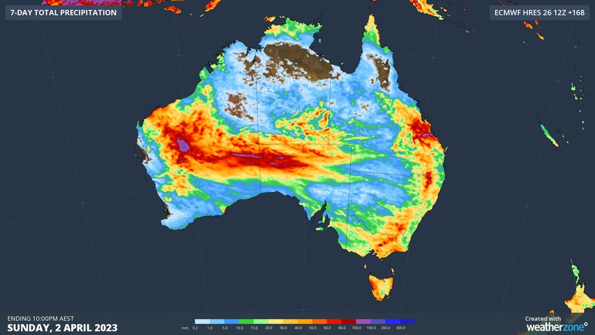 Two 'northwest cloudbands' to soak Australia this week 