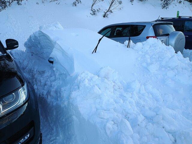 Image: Someone had some serious digging to do at Mt Hotham after last week's blizzard. Source: Sandy Messini
