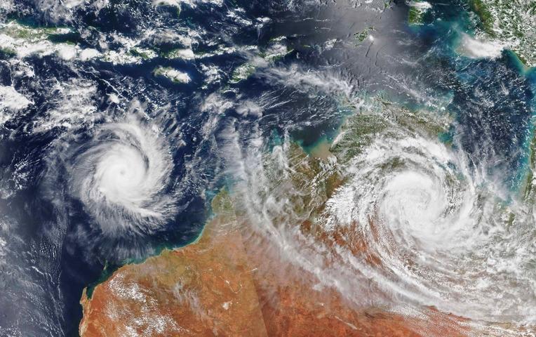 Image: Tropical Cyclone Ferdinand and ex-Tropical Cyclone Esther in February 2020. Source: NASA.