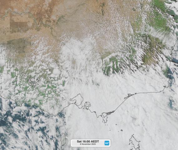 Image: Thick cloud covering eastern Victoria was responsible for the coldest and wettest November day in decades. Source: Weatherzone