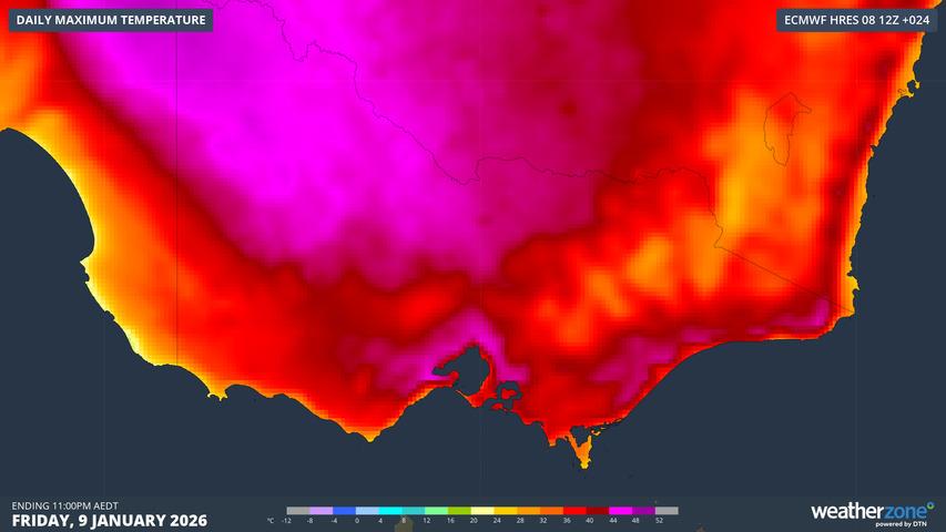 Image: Cooler conditions will prevail across Victoria on Saturday after Friday's extremes. Source: Weatherzone