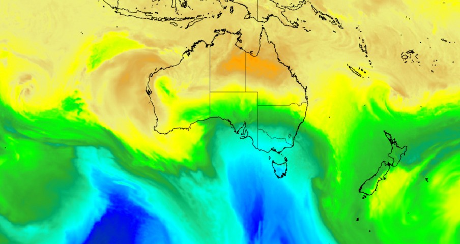 Image: Modelled 850hPa temperature at 2am AEDT on Sunday, February 16. Source: Weatherzone.