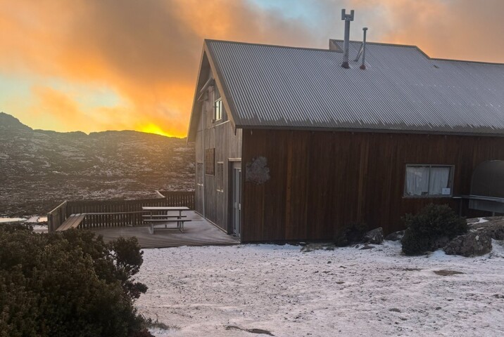 Image: Snow at Ben Lomond, Tasmania, on Sunday April 6, 2025. Source: Tasmanian Rover Ski Club