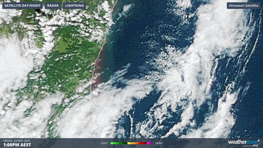 Image: The ocean stained brown with floodwaters near Nambucca Heads, NSW. Source: Weatherzone