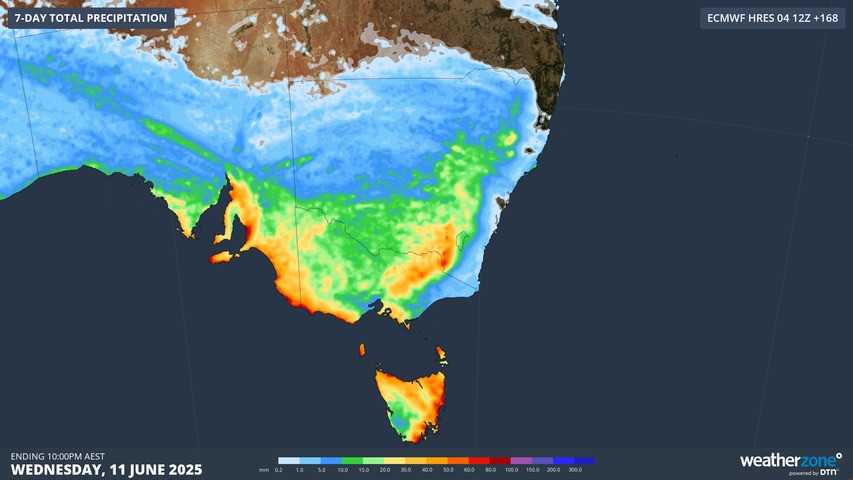 Image: Adelaide is set for its wettest spell of 2025 to date, with much of SE Australia in line for a much-needed soaking in coming days. Source: Weatherzone