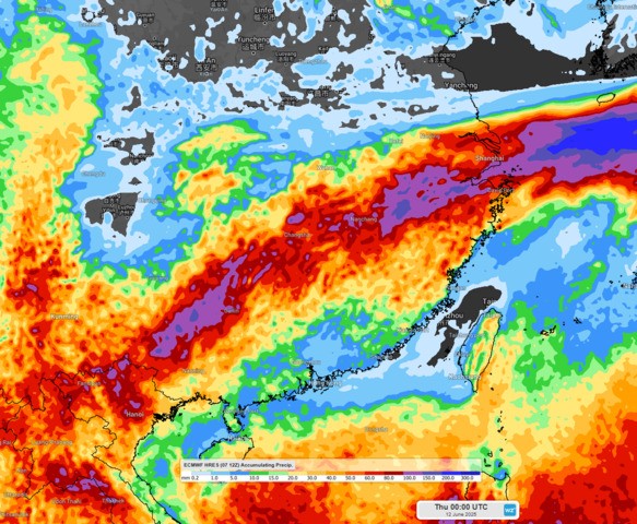 Image: ECMWF forecast rainfall from Sunday 8 to Thursday 12 June. Source: Weatherzone