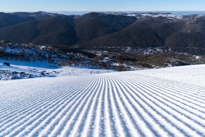 Image: The groomed runs were looking sweet up high despite a mix of rain and snow this week. Source: Thredbo