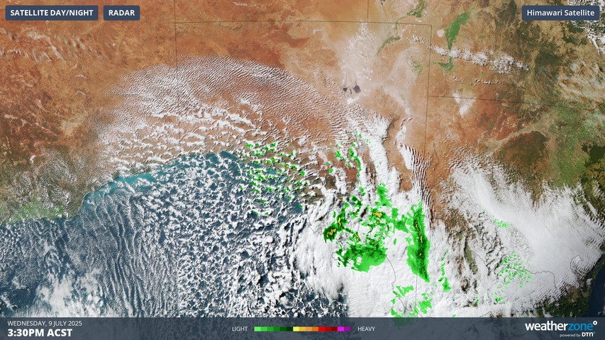 Image: Rain and bitterly cold winds meant that Adelaide's temperature only just reached double-digits in daylight hours on Wednesday. Source: Weatherzone