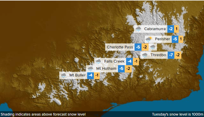 Image: Aussie snow deeper than last year only 6 weeks in. Source: Weatherzone