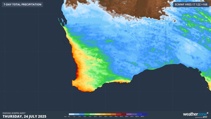 Image: It'll be cold, soggy and very good for the dams. Source: Weatherzone
