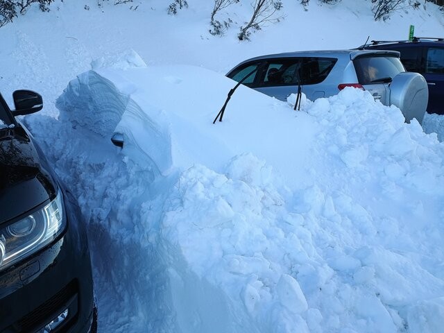Image: Someone had some serious digging to do at Mt Hotham after last week's blizzard. Source: Sandy Messini