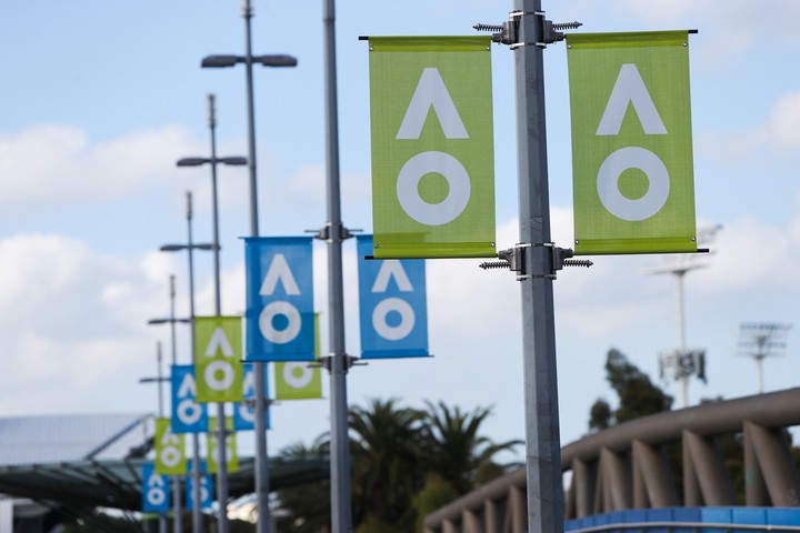 Image: Australian Open signage at Melbourne Park, Melbourne. Source: iStock/CraigRJD