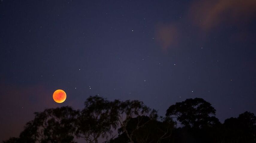 Image: Total lunar eclipse seen from Honart, Tas in July 2018. Source: iStock / slovegrove.
