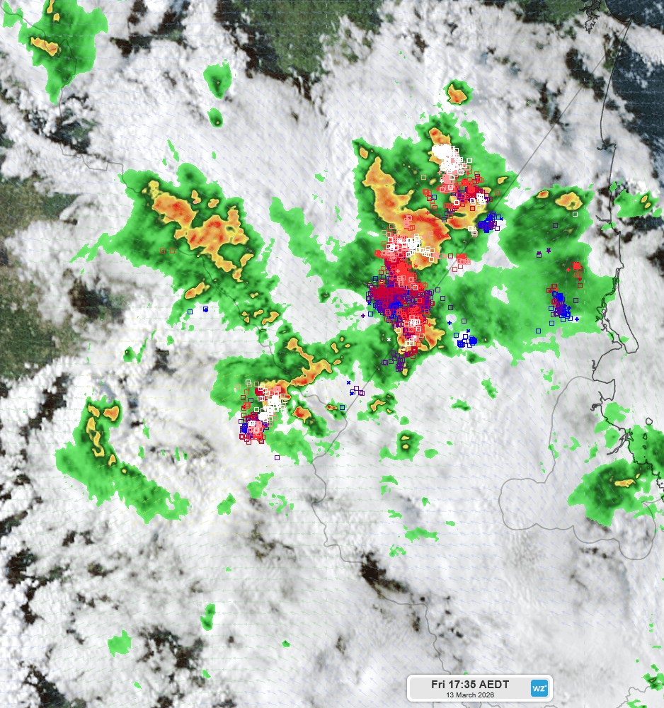 Image: Severe thunderstorms crossing southeast Queensland with a slow-moving trough on Friday 13th, brought heavy rainfall and flash flooding to the region, with some of the heaviest falls occurring over the Greater Brisbane area. . Source: Weatherzone