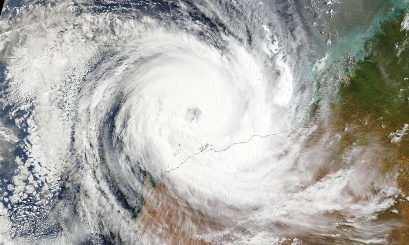 Image: Visible satellite image showing Severe Tropical Cyclone Narelle to the north of WA on March 26, 2026. Source: NASA Worldview.