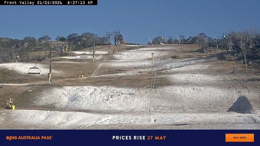Image: The morning after the first significant night of snowmaking for 2026 at Perisher, NSW. Source: Perisher.com.au