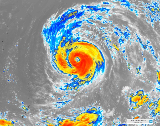 Image: An enhanced satellite image of Super Typhoon Dolphin. Source: Weatherzone