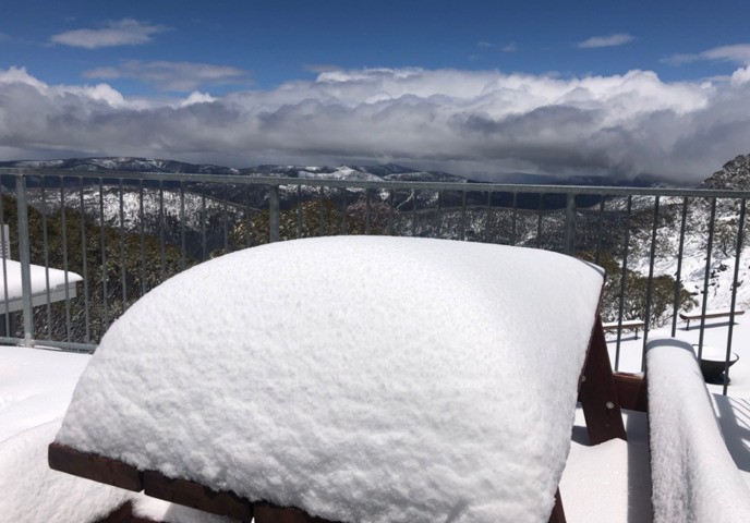 Image: Around half a metre of fresh snow at Mt Hotham in a previous snowfall event. Source: Weatherzone