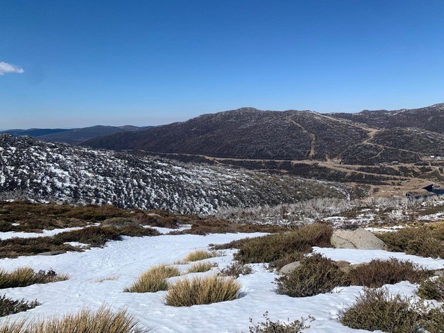 Image: The view to a bare Guthega ski resort (part of Perisher) in the last days of winter, 2026. Source: Weatherzone
