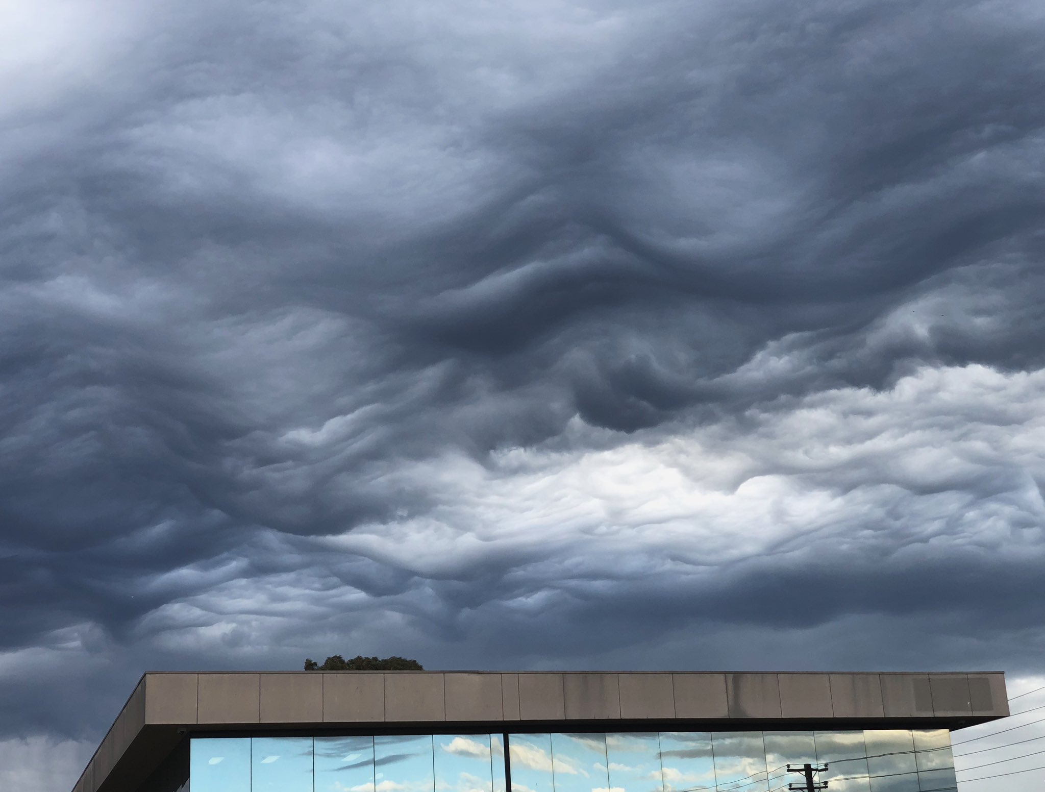 Wave-like clouds appear over Melbourne