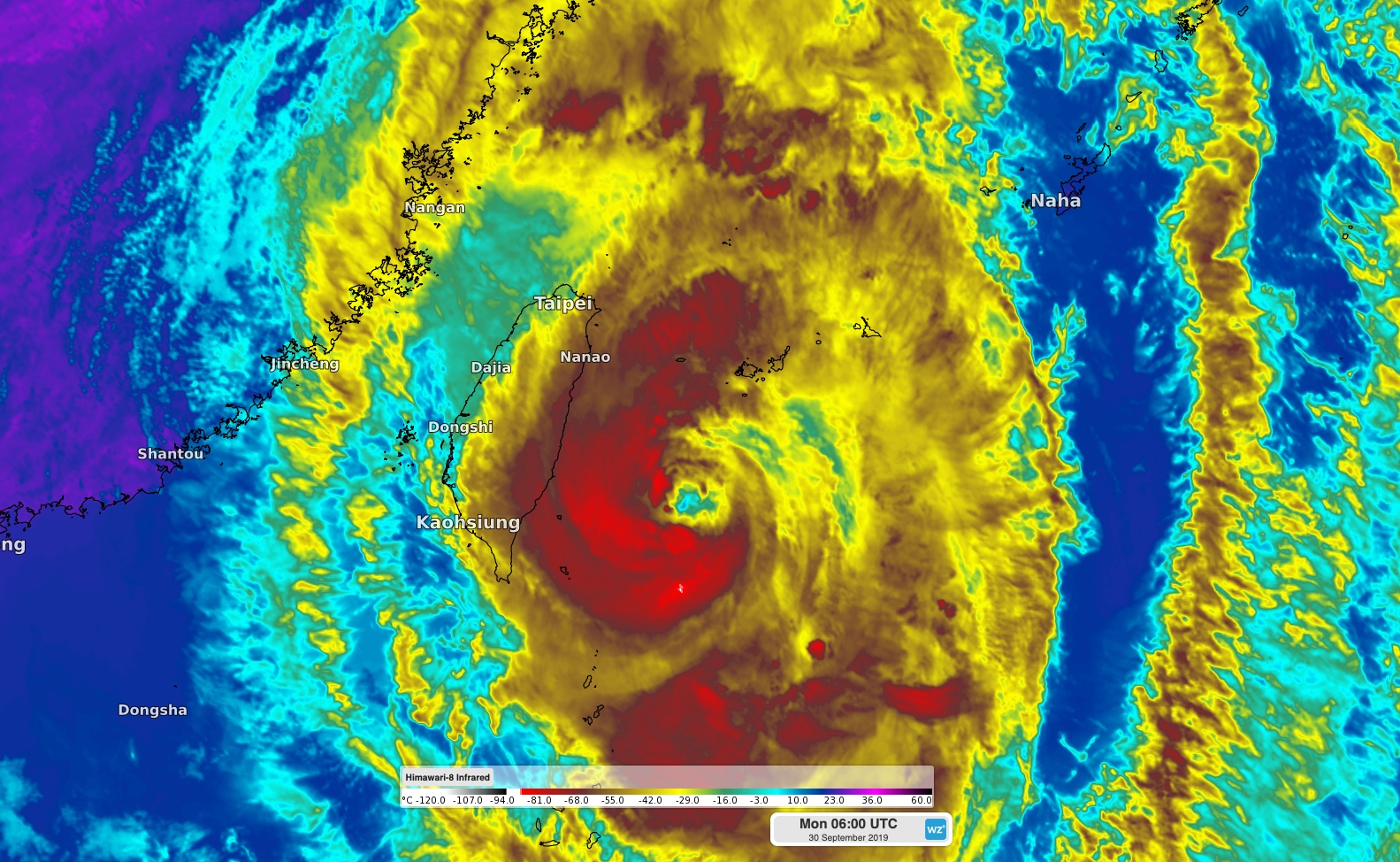 Typhoon Mitag heading for Taiwan