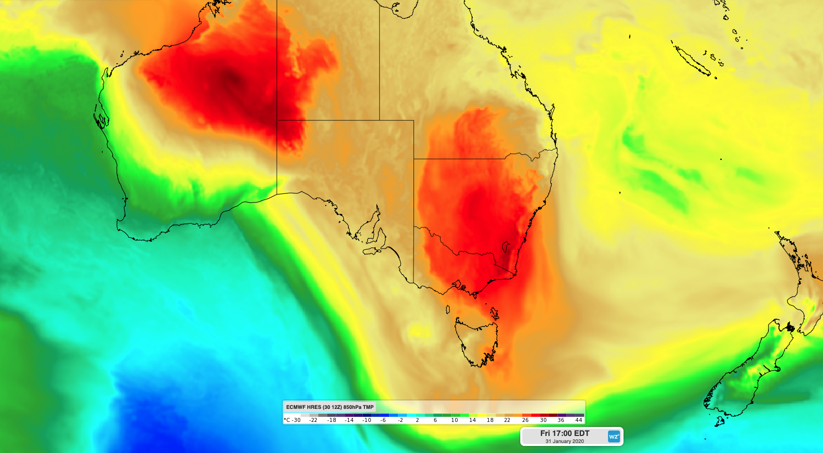 Heat, rain and storms in southeastern Australia, with snow on the way