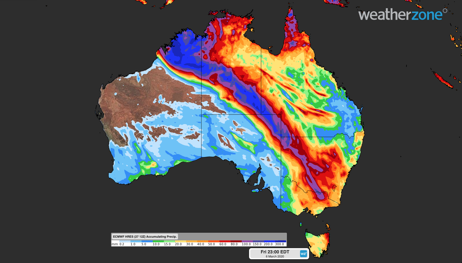 Rain potential for Red Centre and Murray Darling Basin