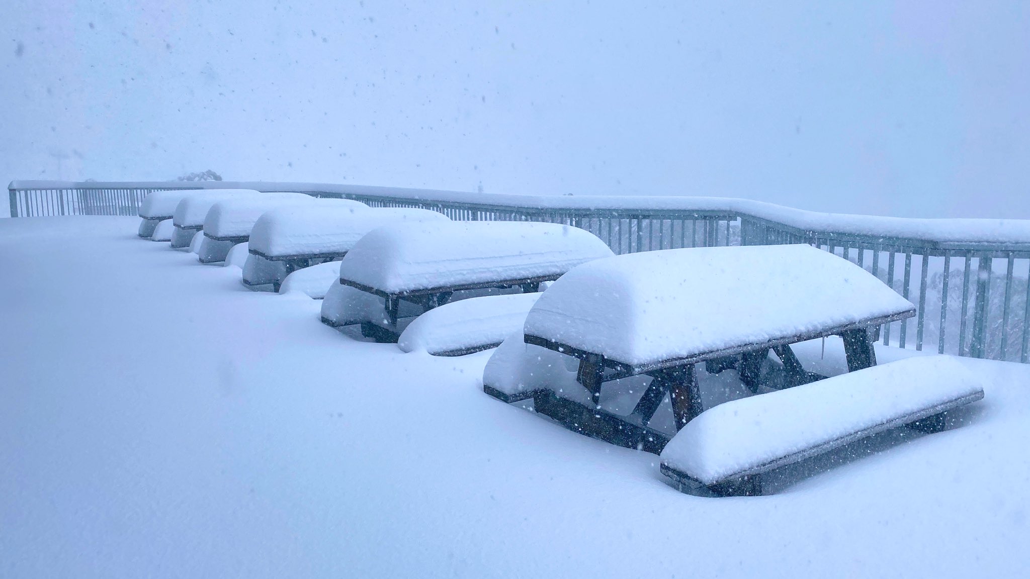 Snow piling up as icy blast hits Australia's southeast