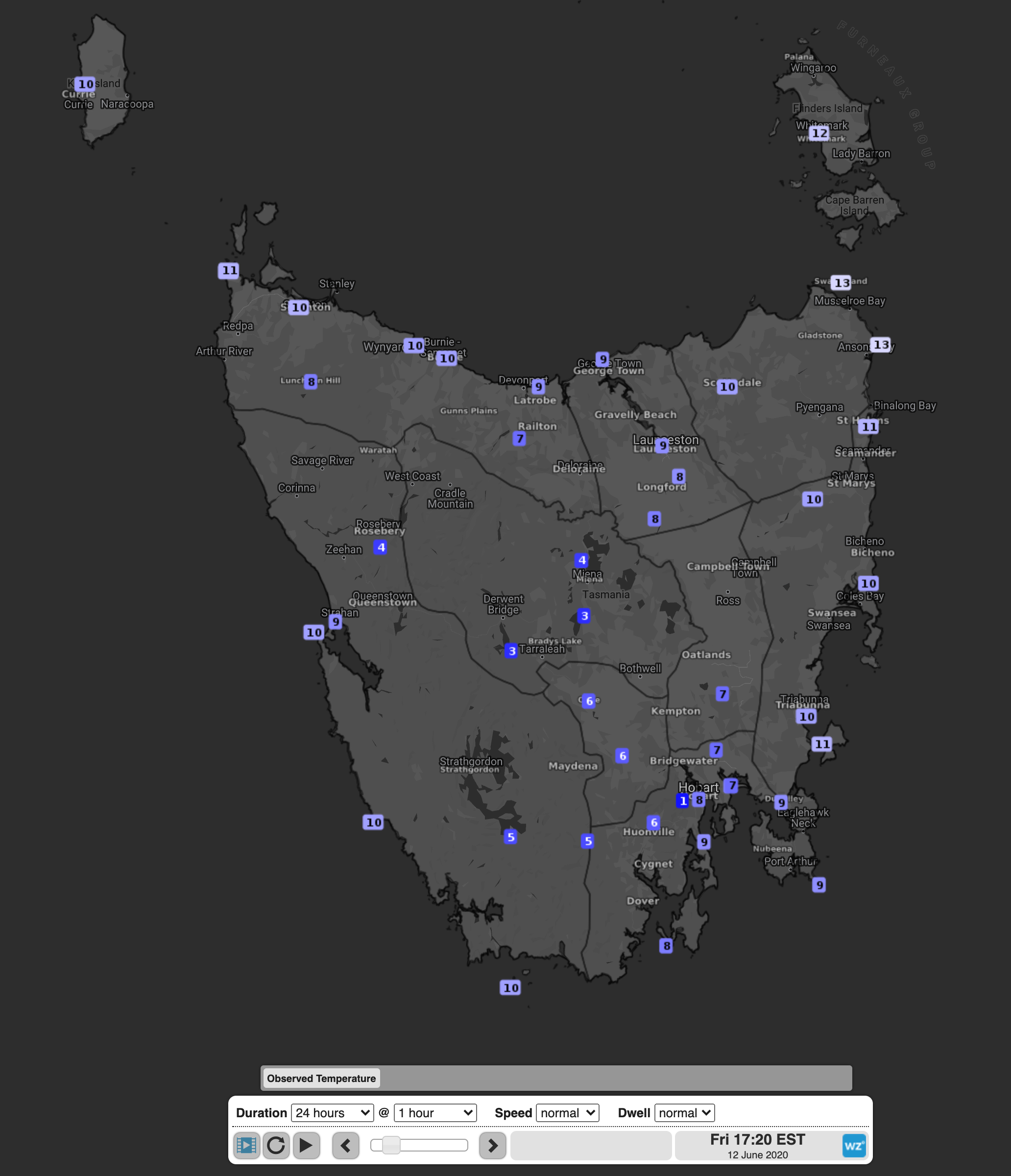 Hobart's localised chill