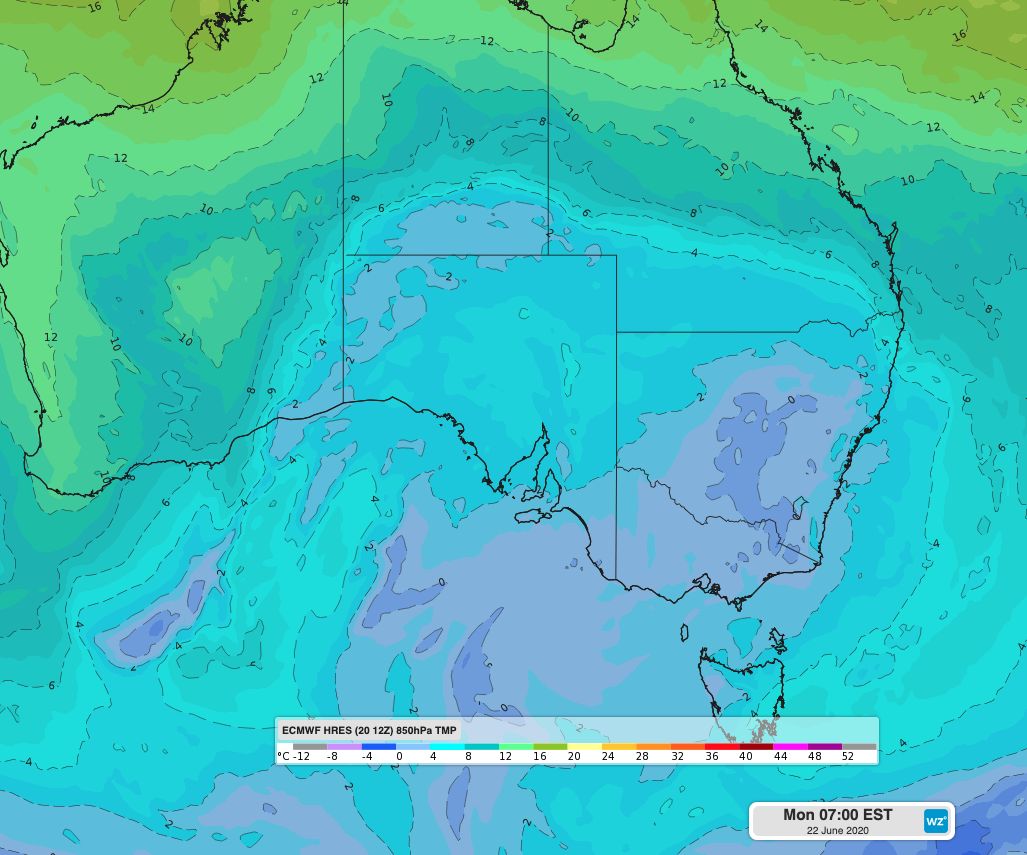 A chilly start of the week for the southeast