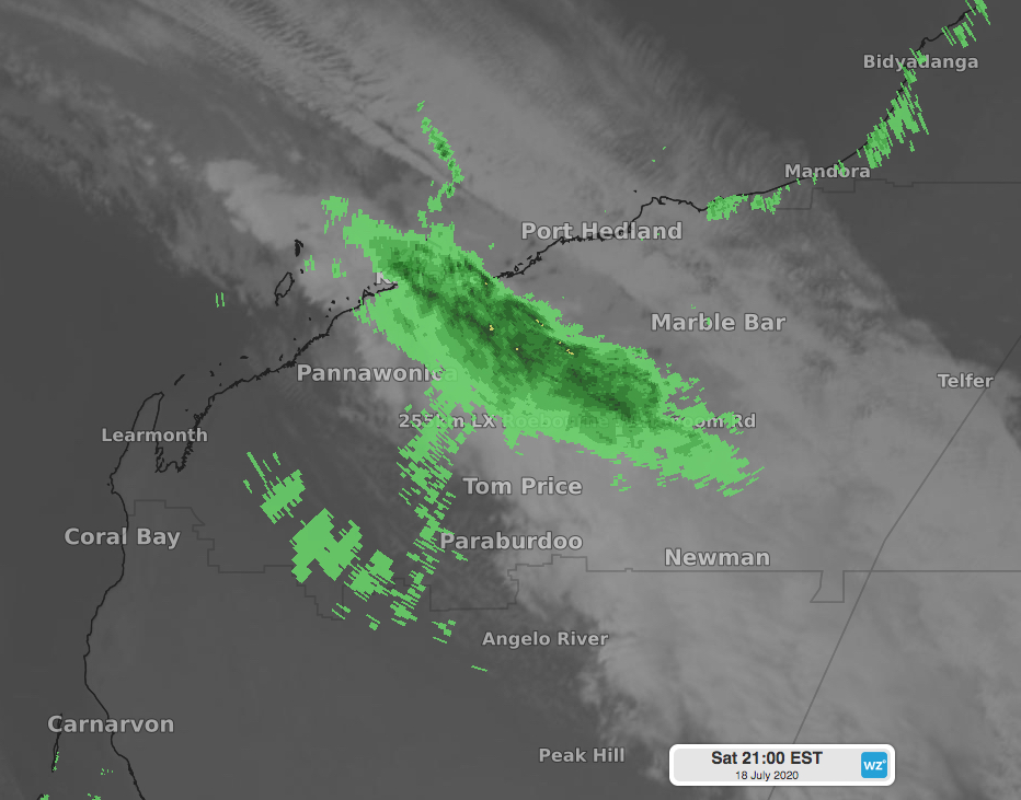 Out of season heavy rain for parts of the Pilbara