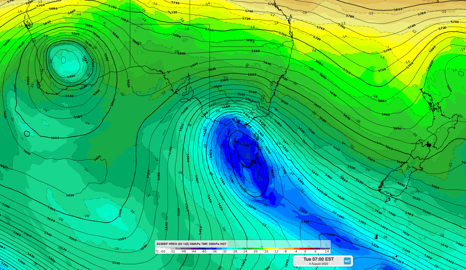 How low will it snow in southeastern Australia?