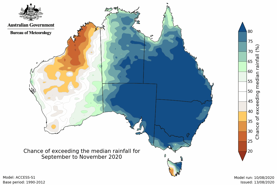 Increasing chances of La Nina rains for Australia