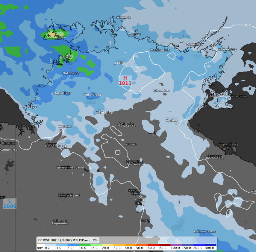 Northern Territory September rain and thunderstorms