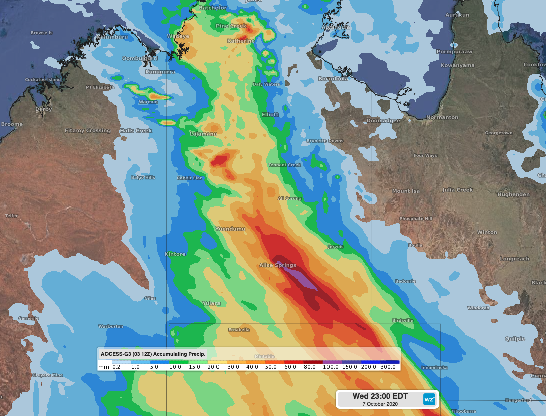 Soaking rain and cool days heading to the Red Centre