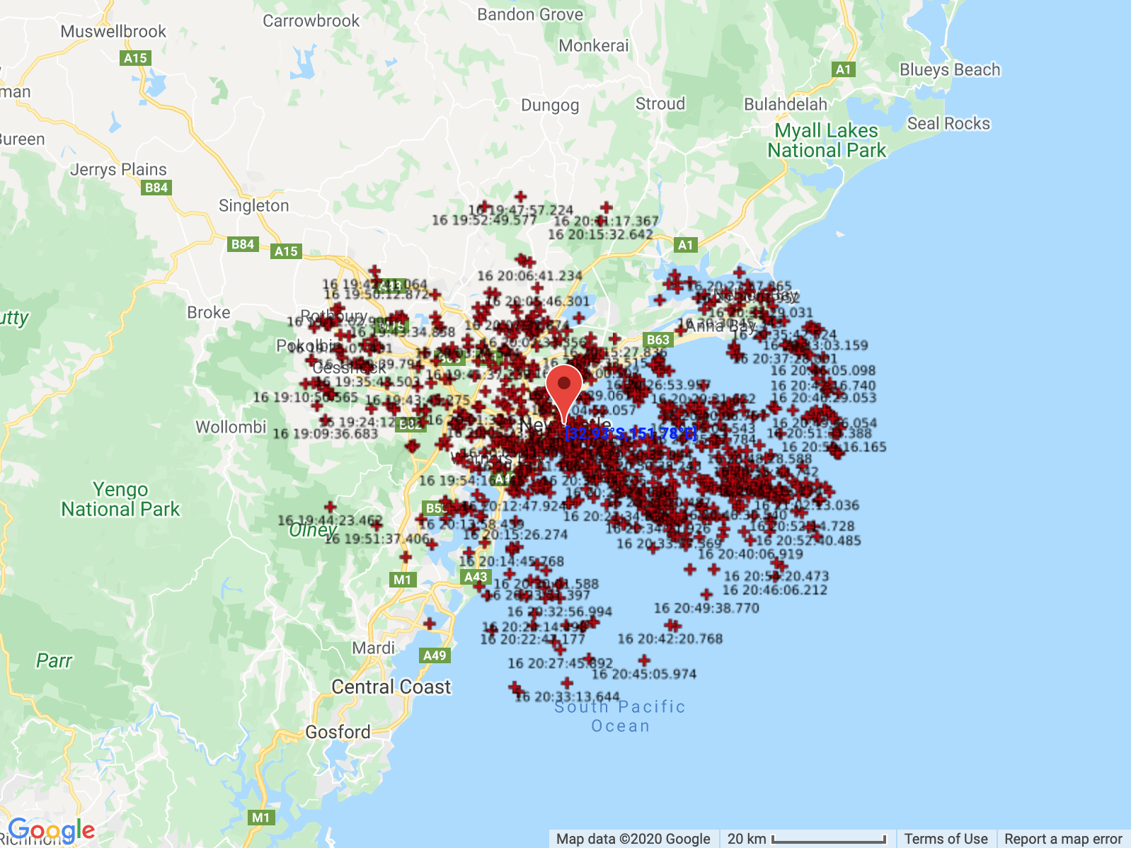Newcastle hit by storm with a thousand strikes (and one hell of a wind gust)