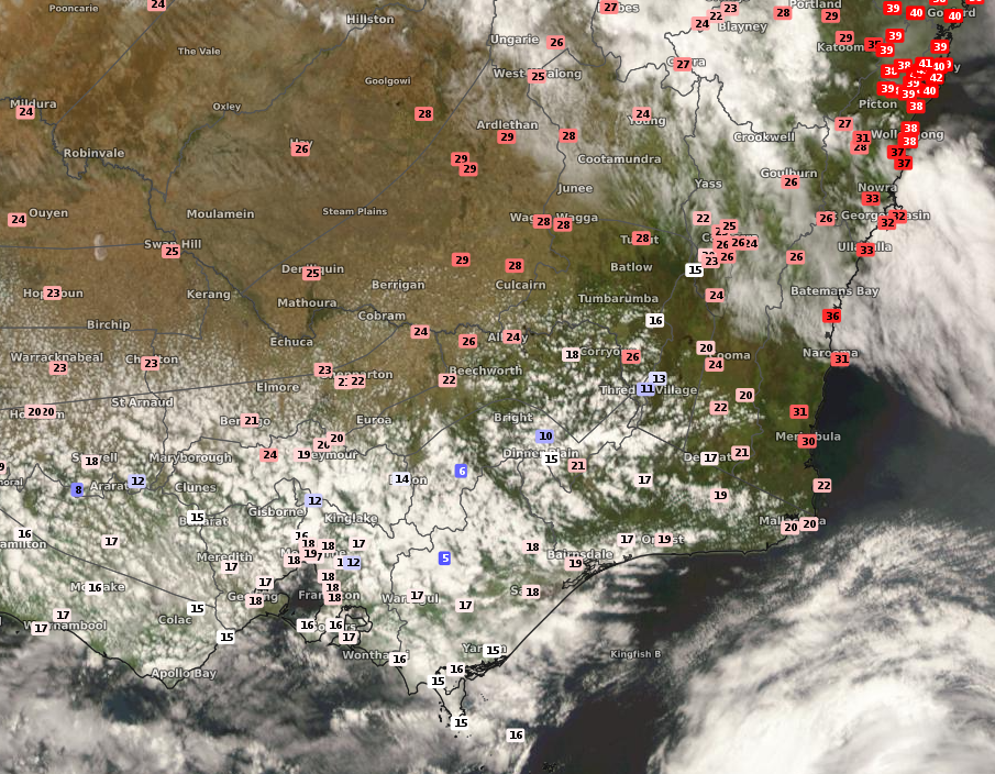 Contrasting days in Sydney and Melbourne