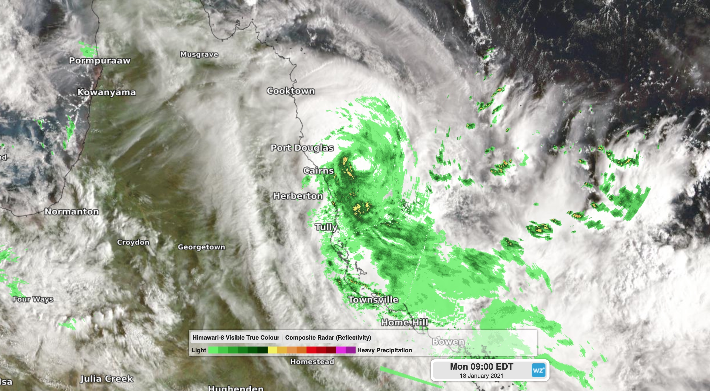 Tropical Cyclone Kimi gaining strength ahead of possible landfall