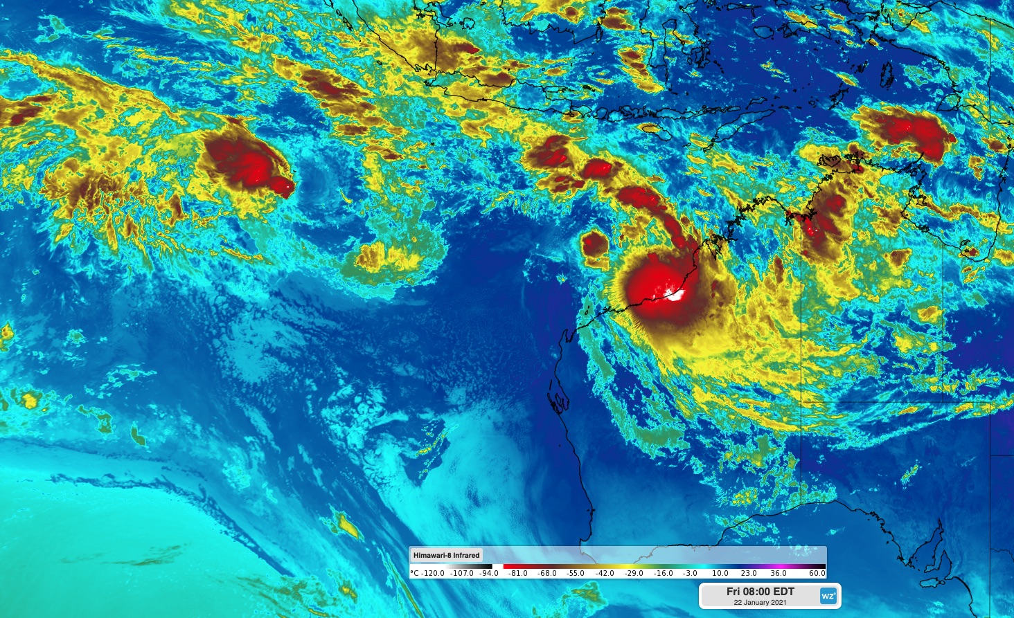 Tropical lows linger northwest of Australia