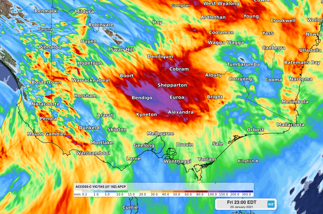 Flood threat in Victoria on Friday