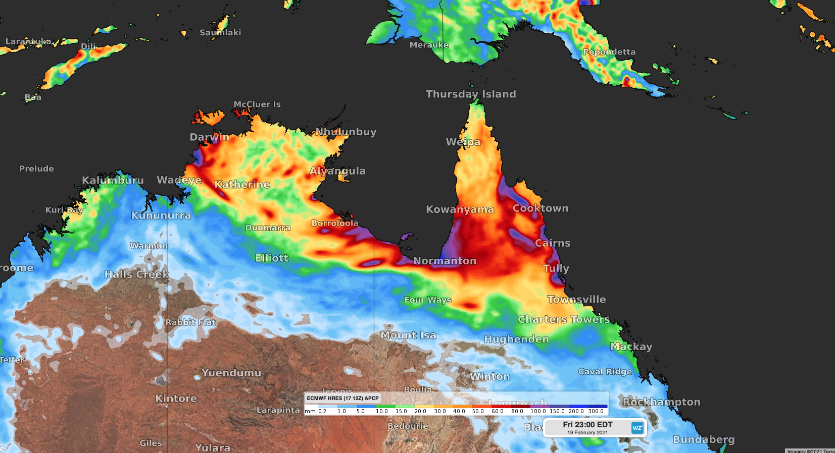 Flooding rain in north Queensland