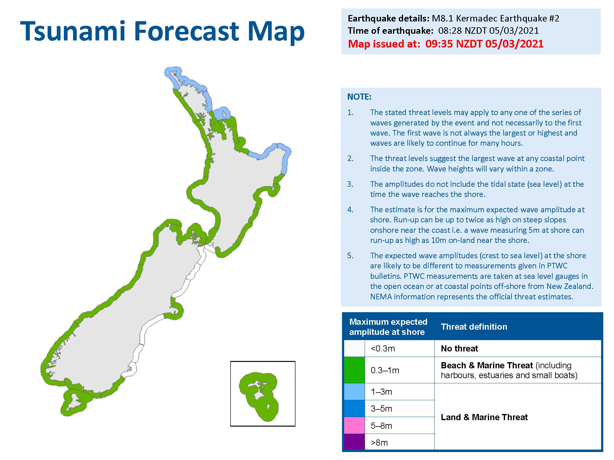 Tsunami warnings issued following earthquakes near New Zealand