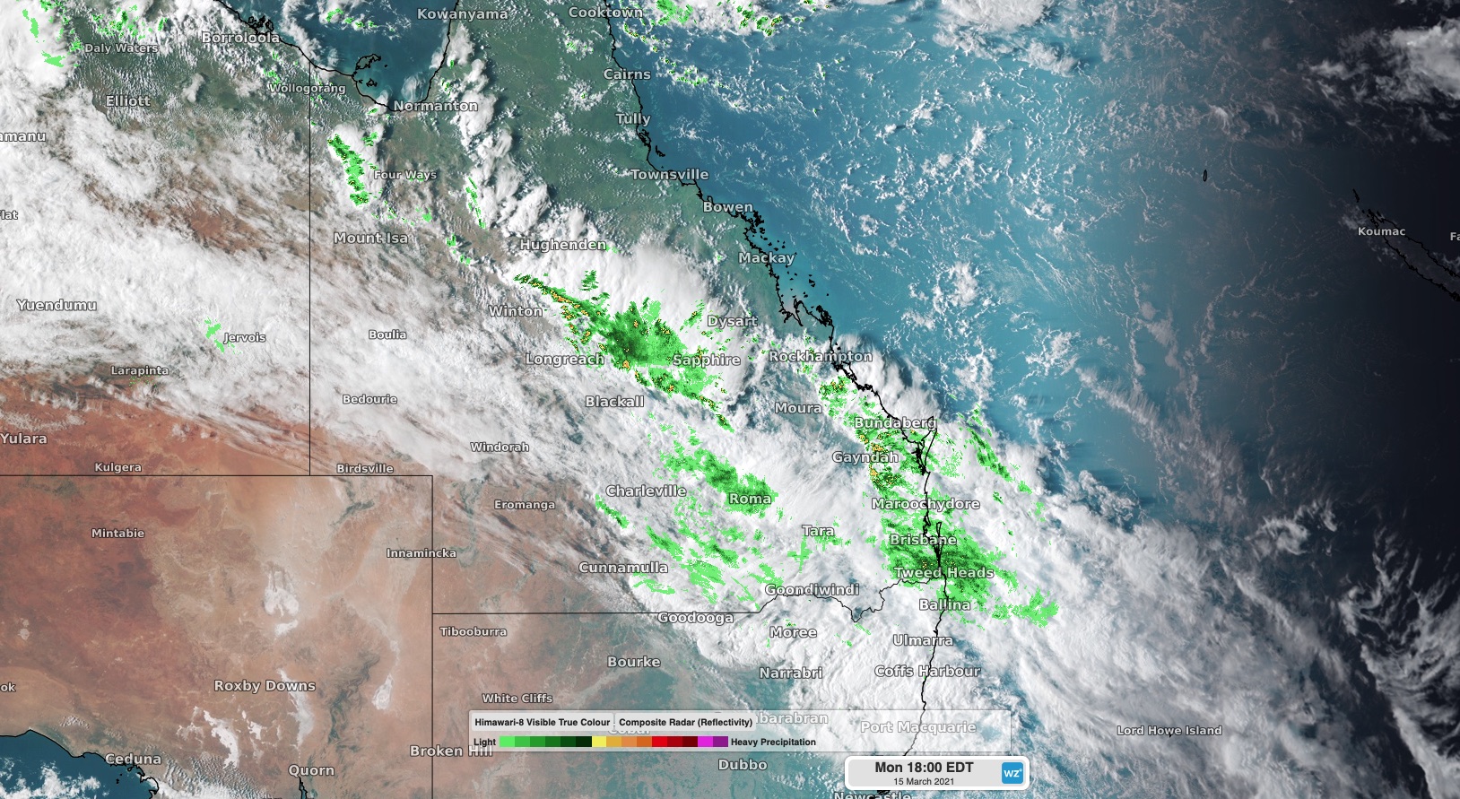 Rain falling on thirsty ground in Queensland