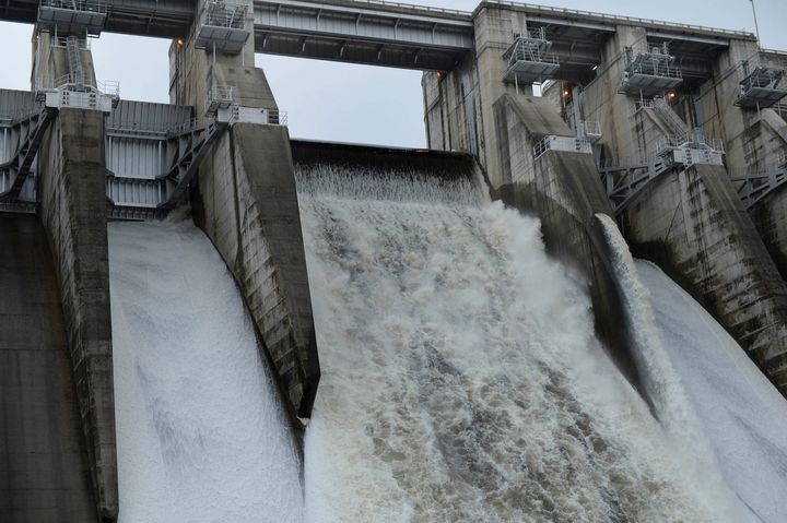 Warragamba Dam releasing close to one Sydney Harbour per day