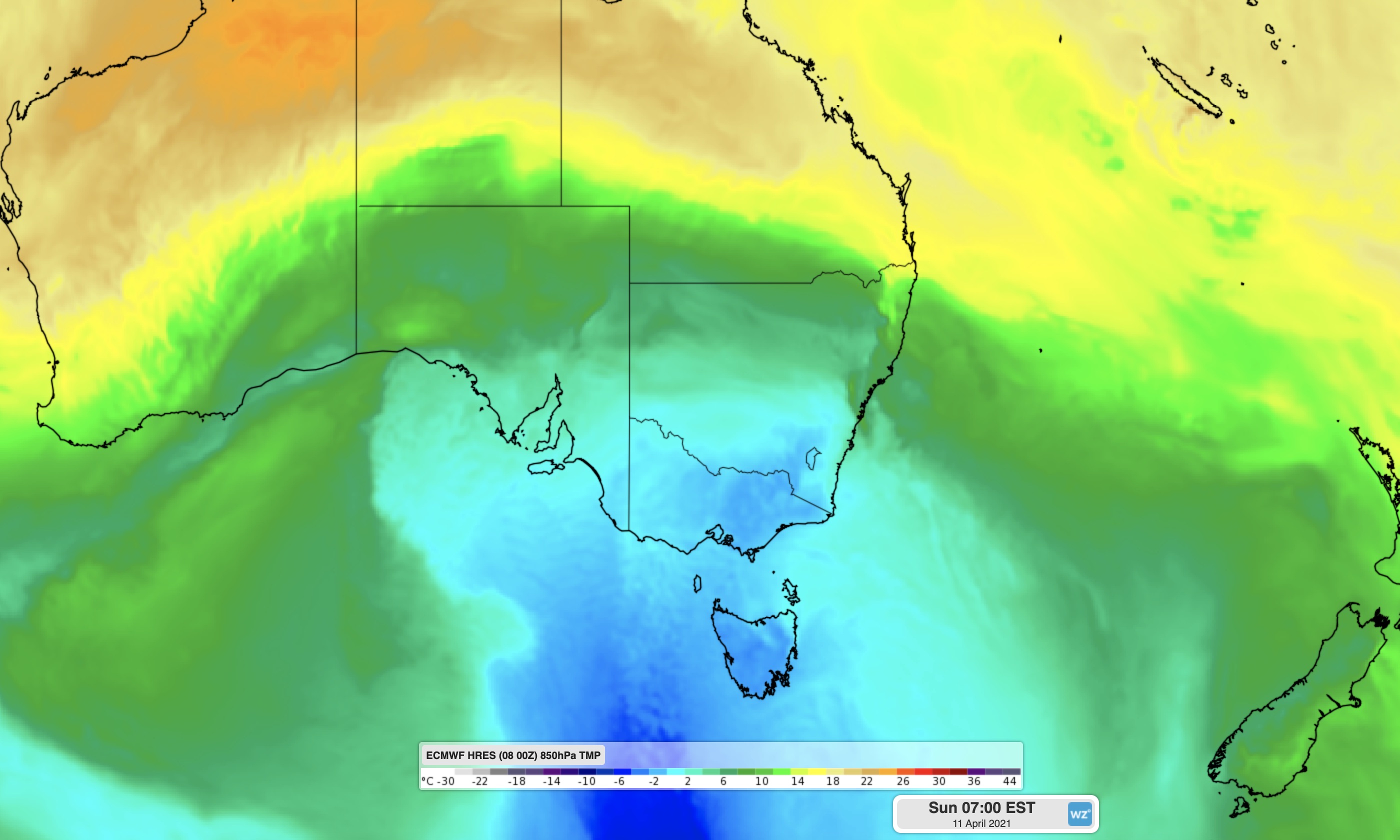 Melbourne 29C one day, 17C the next 