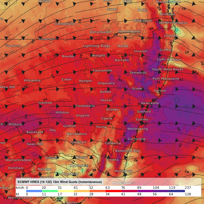 Blustery Saturday in NSW 